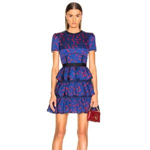 Tiered printed silk dress